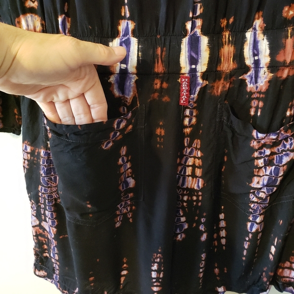 HARD TAIL Forever | Long Sleeve Ombré Tie-Dye Romper Small Bohemian Hippie - Picture 9 of 10